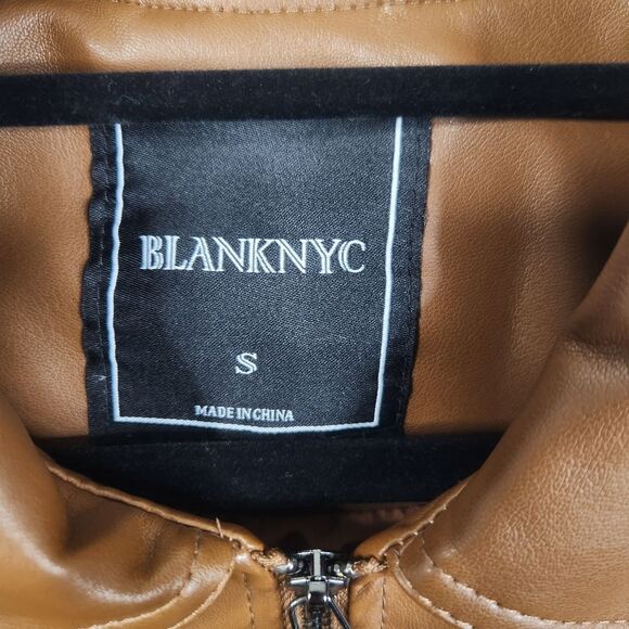 NEW Blank NYC Mens Full Zip 4 Pocket Faux Leather Bomber Jacket Size Small - Picture 5 of 7